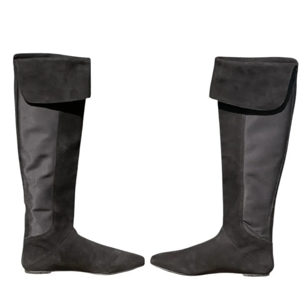 Tory Burch Black Suede Over The Knee Boots Size 8 1/2